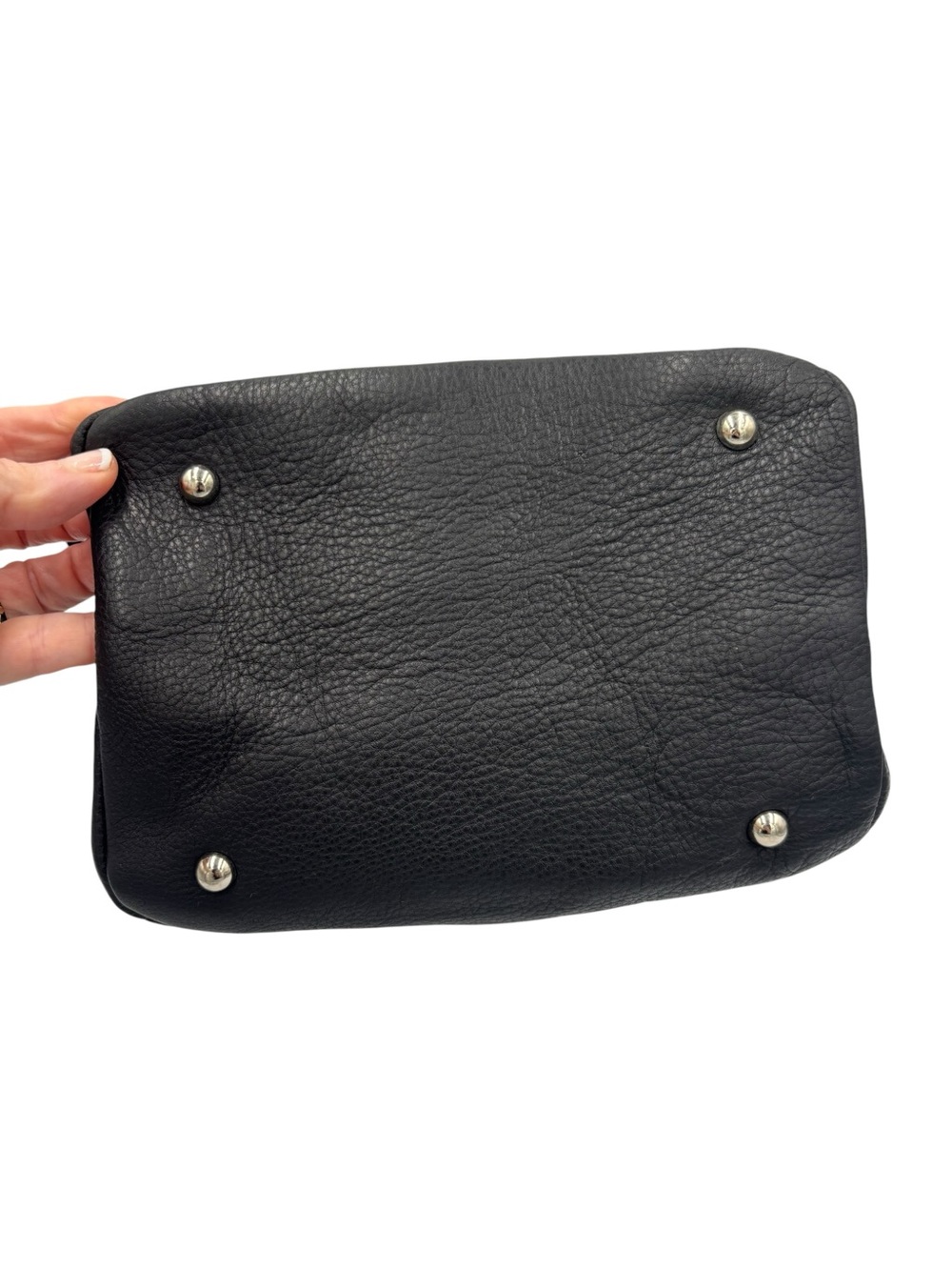 Tignanello Black Pebbled Leather Tote with purse scarf - Picture 6 of 6
